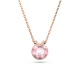 Pingente Swarovski Bella V Lapidação Redonda Rosa Lacado a Rosa Dourado