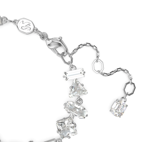 Pulseira Swarovski Mesmera, Combinação de Lapidações, Branca, Lacado a Ródio