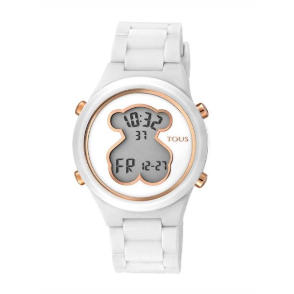 Relógio Digital Tous D-Bear com Correia em Silicone Branco