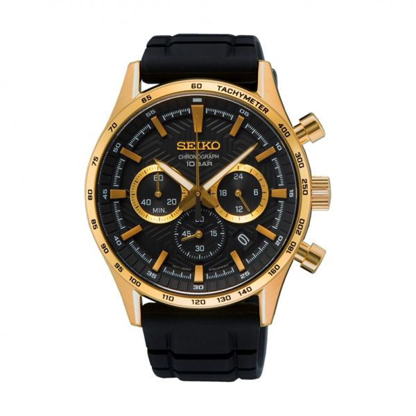 Relógio Seiko Sports Preto Cronógrafo Quartzo SSB446 
