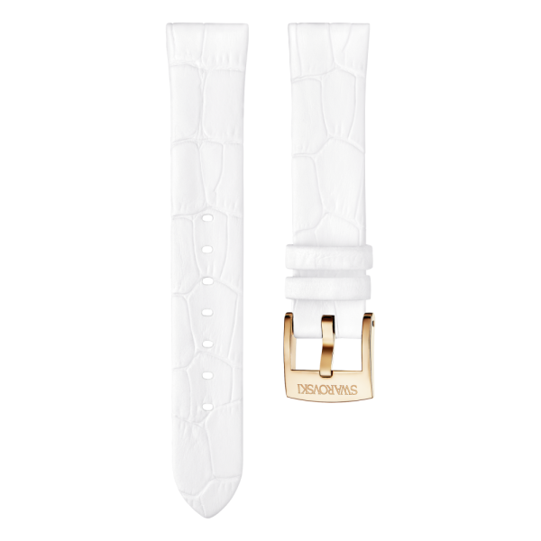 Bracelete Swarovski para Relógio 18mm, Branca, Lacado a rosa dourado