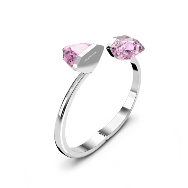 Bracelete Swarovski Lucent, Fecho magnético, Cristal de grandes dimensões, Rosa, Aço inoxidável