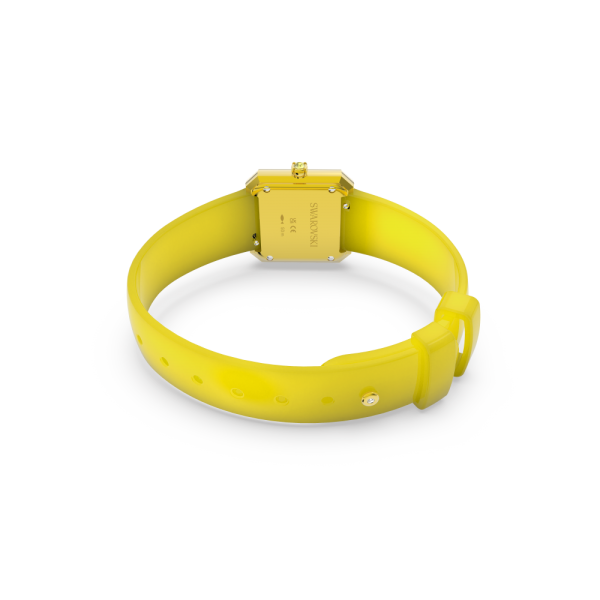 Relógio Swarovski Bracelete Silicone, Amarelo
