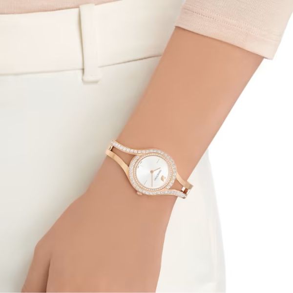 Relógio Eternal Fabrico suíço, Bracelete em cristal, Tom ouro rosa, Acabamento em rosa dourado