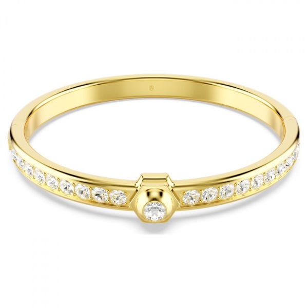 Bracelete Swarovski Numina redonda Branca dourado
