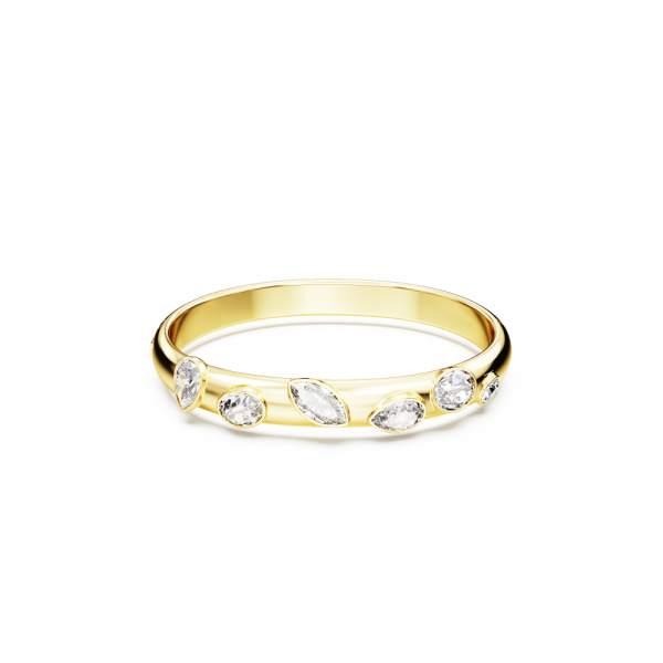 Bracelete Swarovski Dextera  Branca Dourado