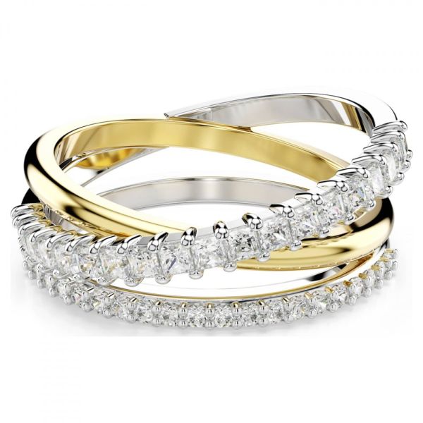 Anel Swarovski Hyperbola Branco comb metais