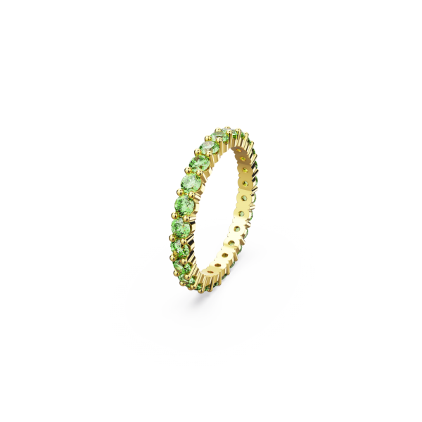 Anel Swarovski Matrix Redonda Verde Dourado