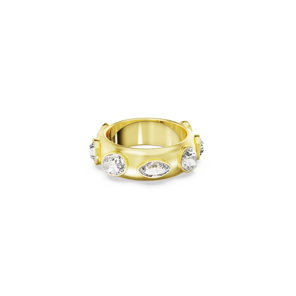Anel Swarovski Dextera com Branco Dourado