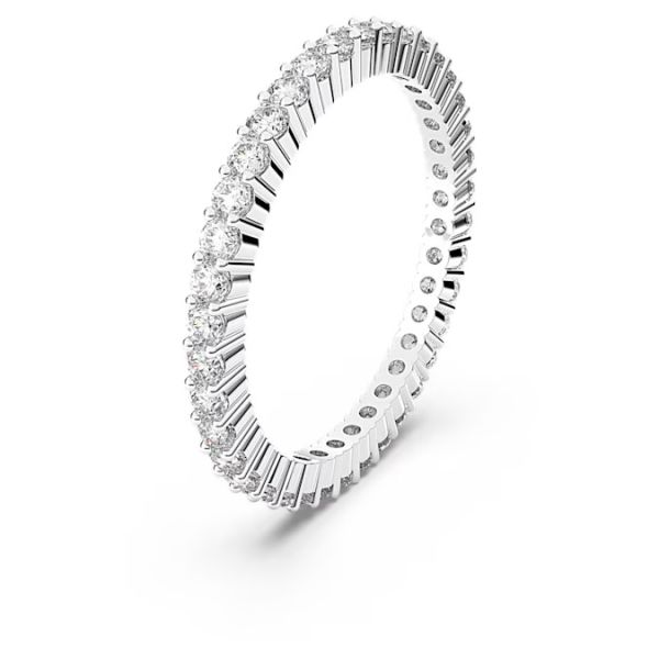 Anel Swarovski Vittore redonda Branco  prata