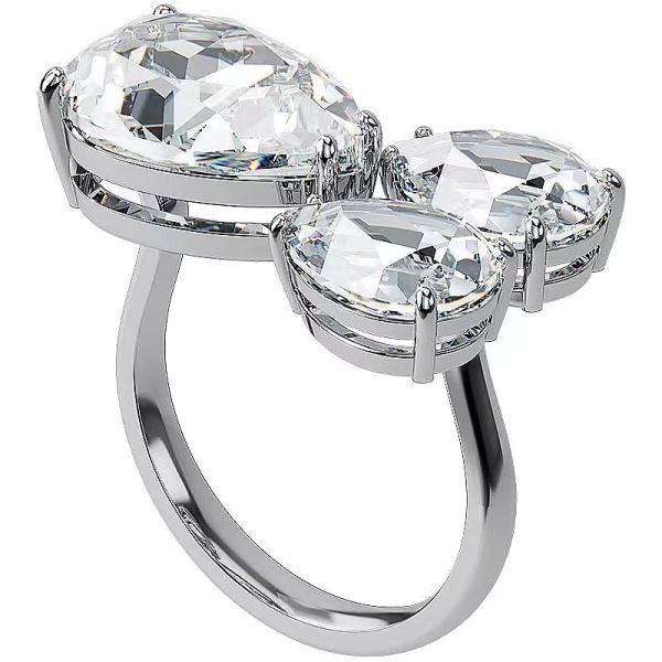 Anel Swarovski Millenia pera Branco rodio