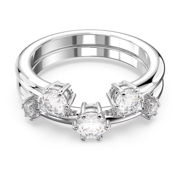Anel Swarovski Constella Conjunto redonda Branco rodio