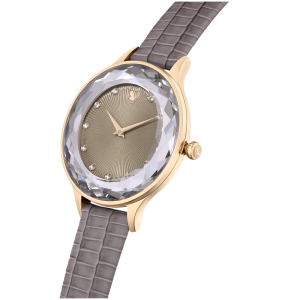 Relógio Swarovski Octea Nova Fabrico Suiço Pulseira Bege Acabamento em Rosa Dourado 5649999