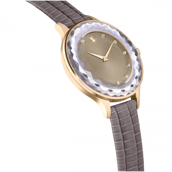 Relógio Swarovski Octea Nova Fabrico Suiço Pulseira Bege Acabamento em Rosa Dourado 5649999