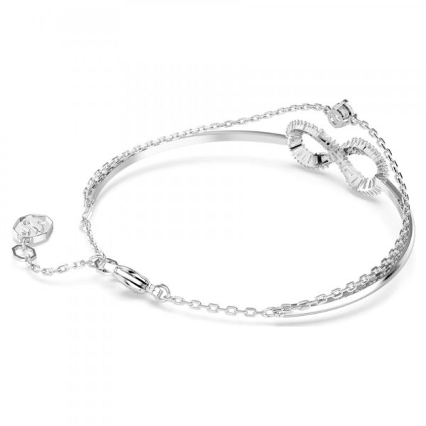 Bracelete Swarovski Hyperbola Infinity Branca Lacado a Ródio