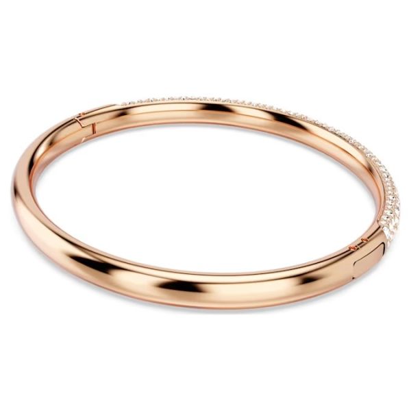 Bracelete Swarovski Meteora Snow Pavé Branca Lacado a Rosa Dourado M