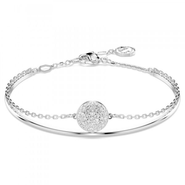 Bracelete Swarovski Meteora Branca Lacado a Ródio