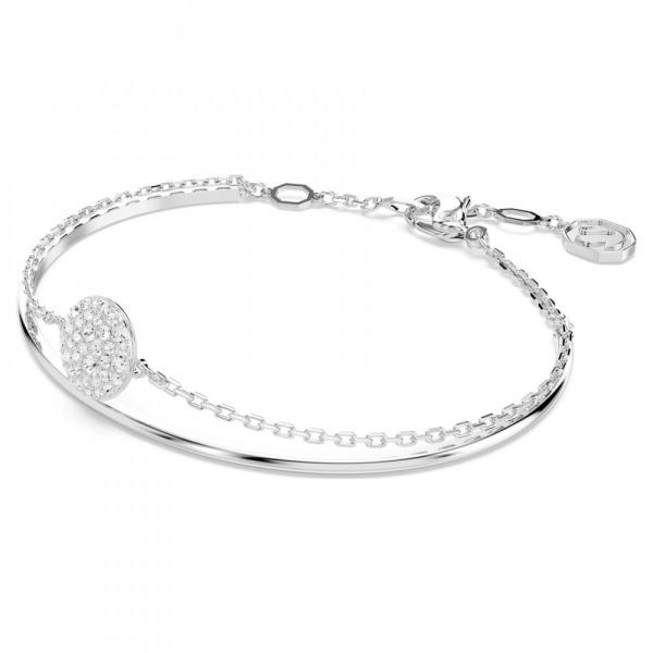 Bracelete Swarovski Meteora Branca Lacado a Ródio