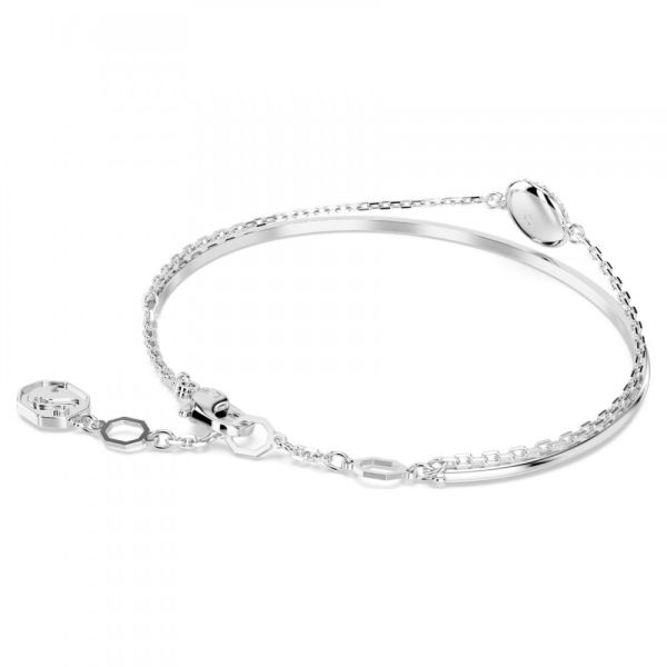 Bracelete Swarovski Meteora Branca Lacado a Ródio