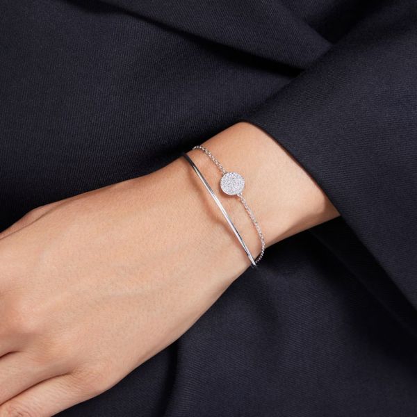 Bracelete Swarovski Meteora Branca Lacado a Ródio