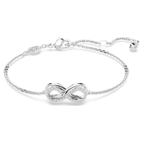 Pulseira Swarovski Hyperbola Infinity Branca Lacado a Ródio