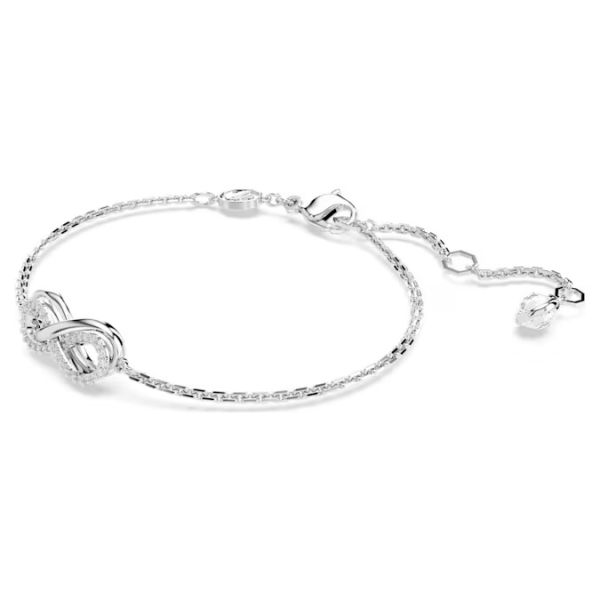Pulseira Swarovski Hyperbola Infinity Branca Lacado a Ródio