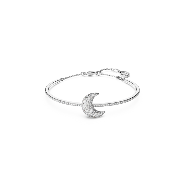 Bracelete Swarovski Luna Lua Branca Lacado a Ródio