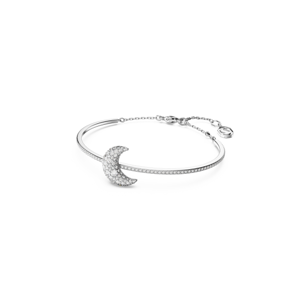 Bracelete Swarovski Luna Lua Branca Lacado a Ródio