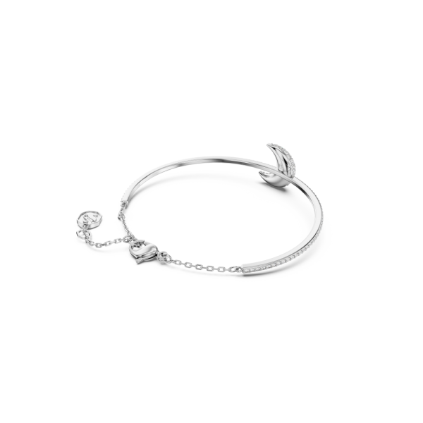 Bracelete Swarovski Luna Lua Branca Lacado a Ródio
