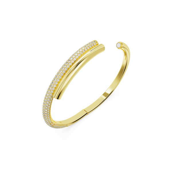 Bracelete Swarovski Dextera Fecho Magnético Branca Lacado a Dourado