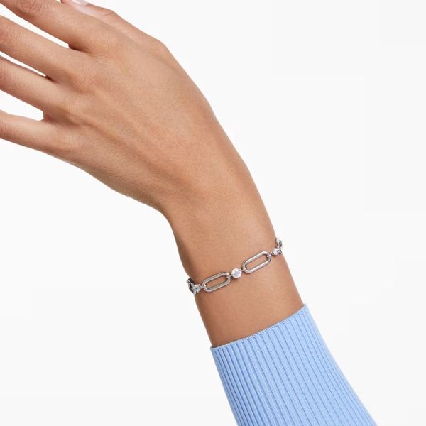 Pulseira Swarovski Constella Branca Lacado a ródio