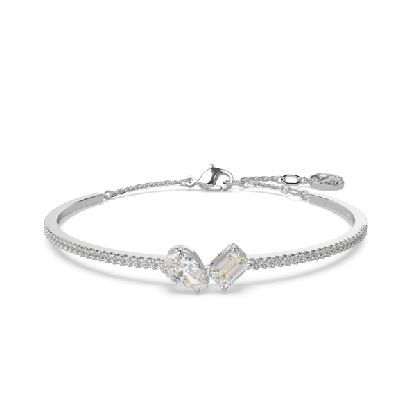 Bracelete Swarovski Mesmera Combinação de Lapidações Branca Lacado a Ródio