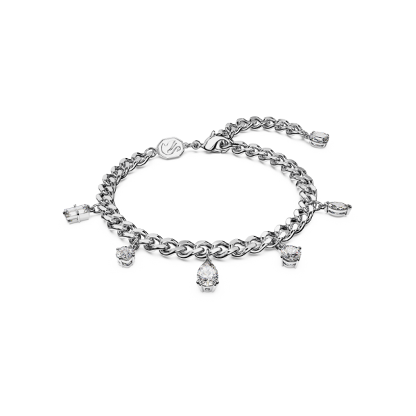 Pulseira Swarovski Dextera Combinação de Lapidações Branca Lacado a Ródio