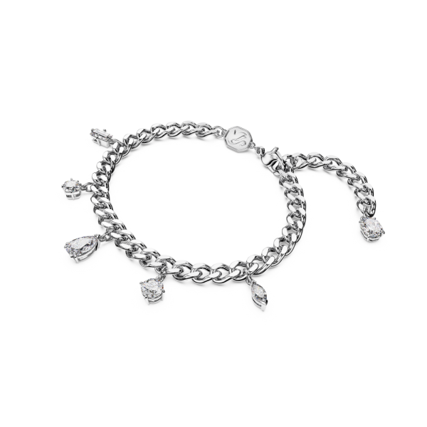 Pulseira Swarovski Dextera Combinação de Lapidações Branca Lacado a Ródio