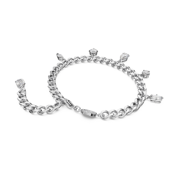 Pulseira Swarovski Dextera Combinação de Lapidações Branca Lacado a Ródio
