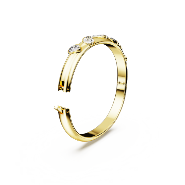 Bracelete Swarovski Dextera Combinação de Lapidações Branca Lacado a Dourado S