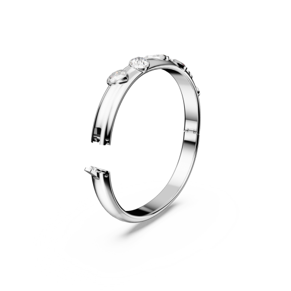 Bracelete Swarovski Dextera Combinação de Lapidações Branca Lacado a Ródio