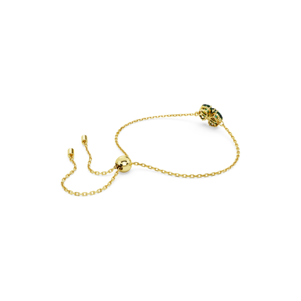 Pulseira Swarovski Idyllia Combinação de Lapidações Trevo de Quatro Folhas Verde Lacado a Dourado