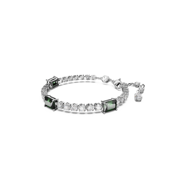 Pulseira Swarovski Matrix Tennis Combinação de Lapidações Verde Lacado a Ródio