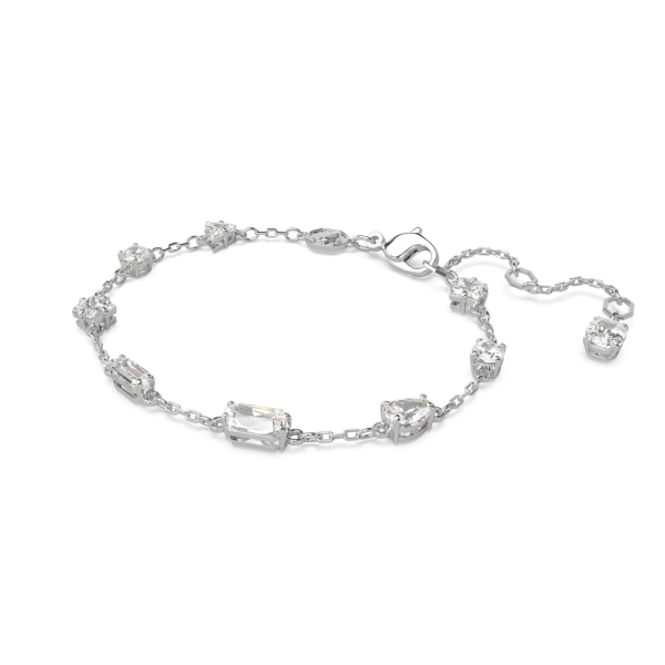 Pulseira Swarovski Mesmera Combinação de Lapidações Design Disperso Branca Lacado a Ródio