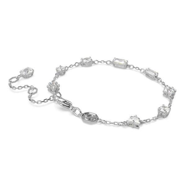 Pulseira Swarovski Mesmera Combinação de Lapidações Design Disperso Branca Lacado a Ródio