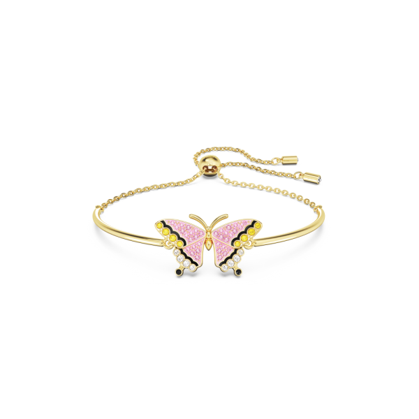 Pulseira Swarovski Idyllia Borboleta Multicor Lacado a Dourado
