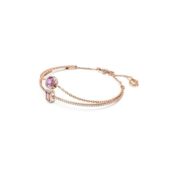Bracelete Swarovski Stilla Combinação de Lapidações Rosa Lacado a Rosa Dourado