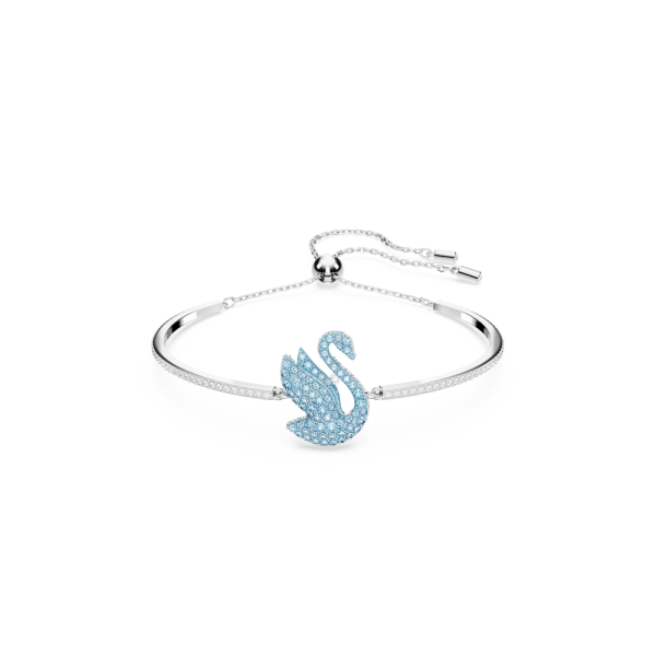 Bracelete Swarovski Iconic Swan Cisne Azul Lacado a Ródio