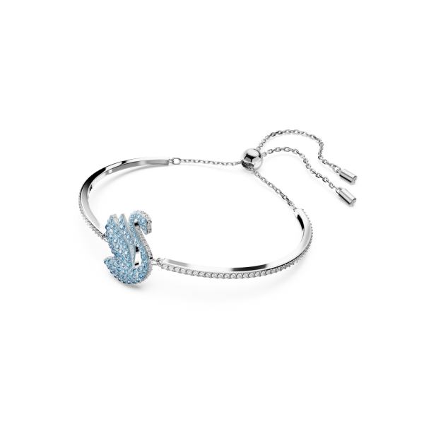 Bracelete Swarovski Iconic Swan Cisne Azul Lacado a Ródio