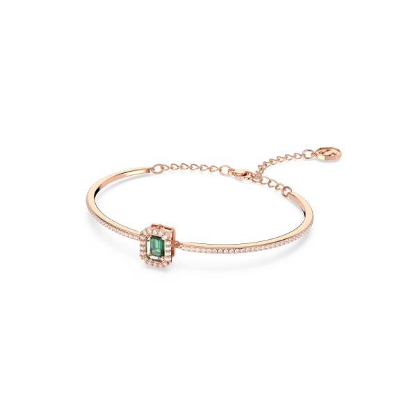Bracelete Swarovski Millenia Lapidação Octogonal Pavé Verde Lacado a Rosa Dourado