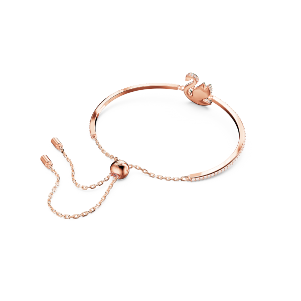 Bracelete Swarovski Iconic Swan Cisne Verde Lacado a Rosa Dourado