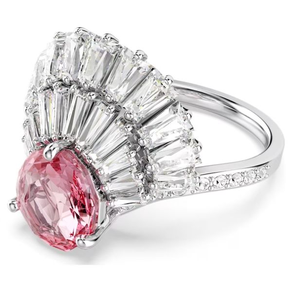 Anel Swarovski cocktail Idyllia Combinação de lapidações Concha Rosa Lacado a ródio 58