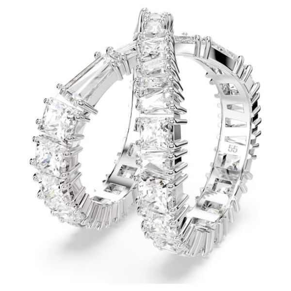 Anel Swarovski Hyperbola Infinity Branco Acabamento em Prata 52