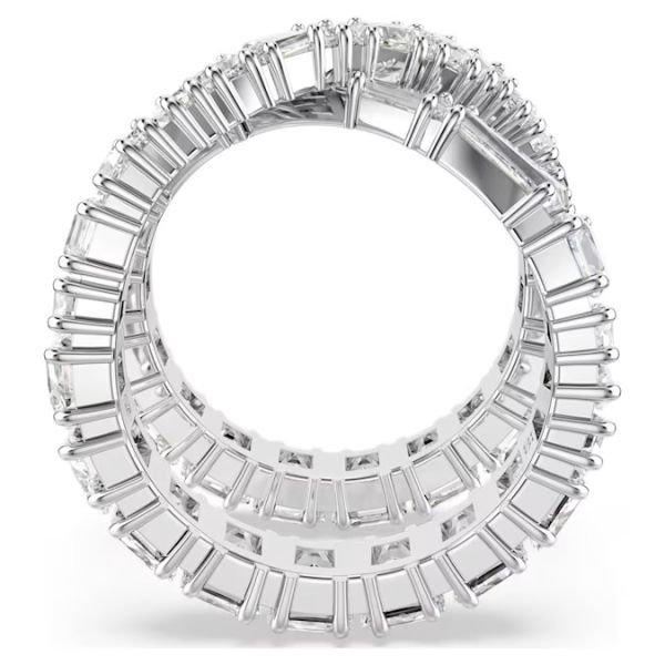 Anel Swarovski Hyperbola Infinity Branco Acabamento em Prata 52